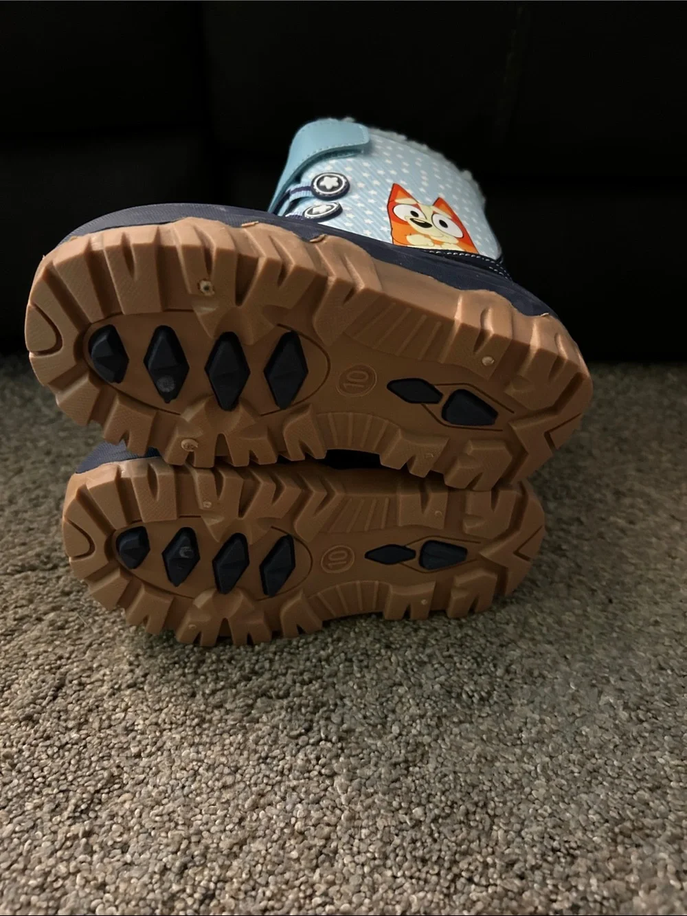 Kids Bluey Winter Boots with Fuzzy Lining. Rated for -20C.